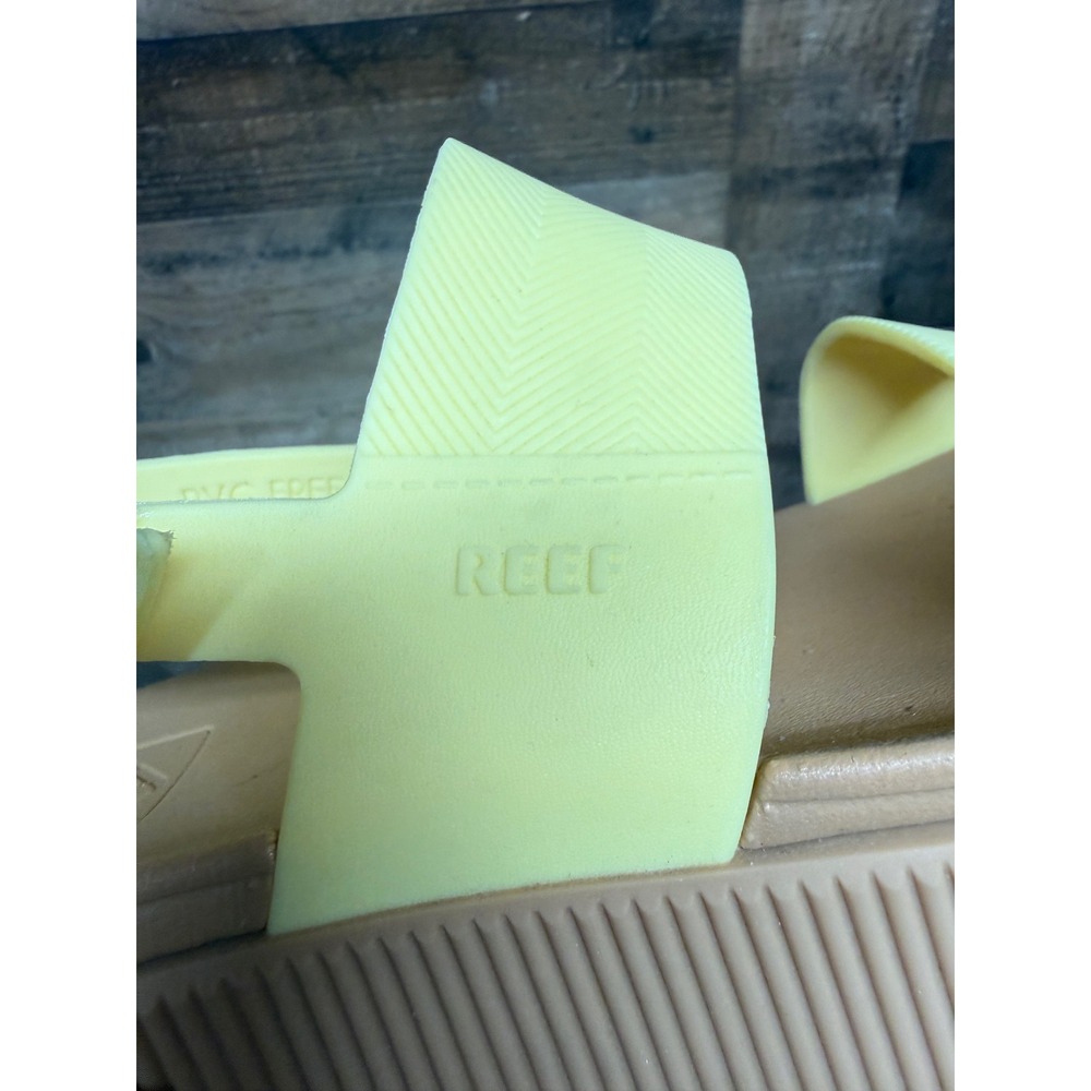 Reef Water Vista Yellow Tan Platform Sandals Womens 6 Waterproof Strappy Slide - Picture 7 of 8